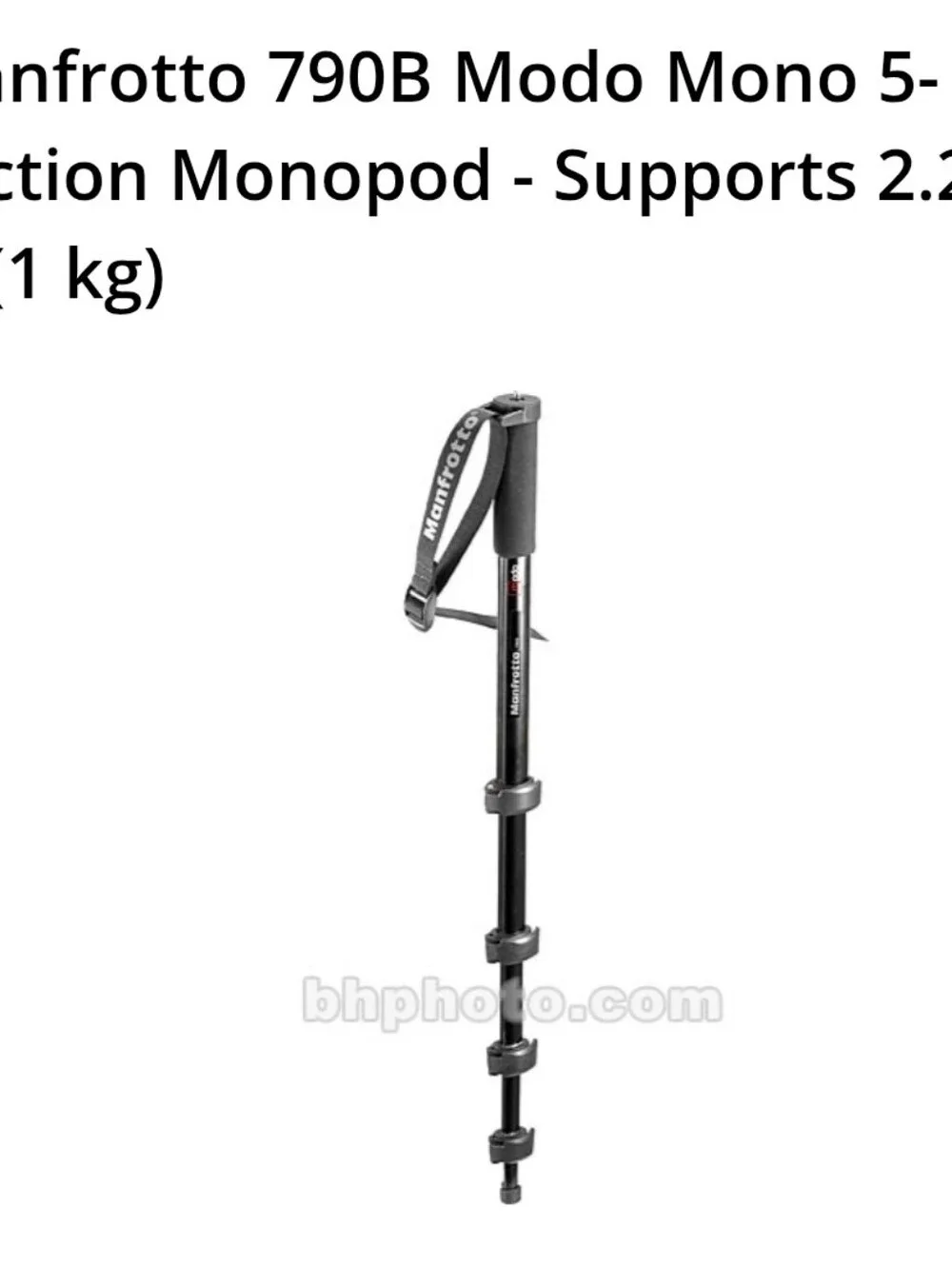 New Manfrotto 790B Modo Mono 5-Section Monopod Tripod